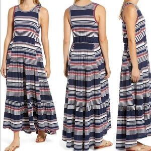 Caslon Petite Tiered Smock Waist Jersey Maxi Dress Size XSP